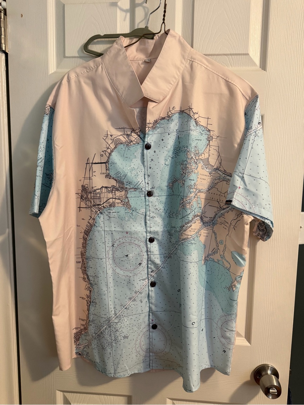 Lake Saint Clair Michigan button up shirt, top deck gear